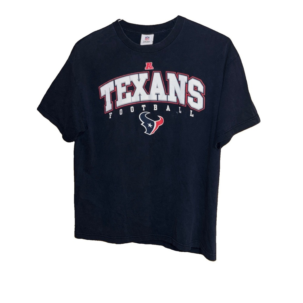 NFL Houston Texans T-Shirt Black with Texans Logo Size XXL